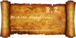 Michler Koppány névjegykártya